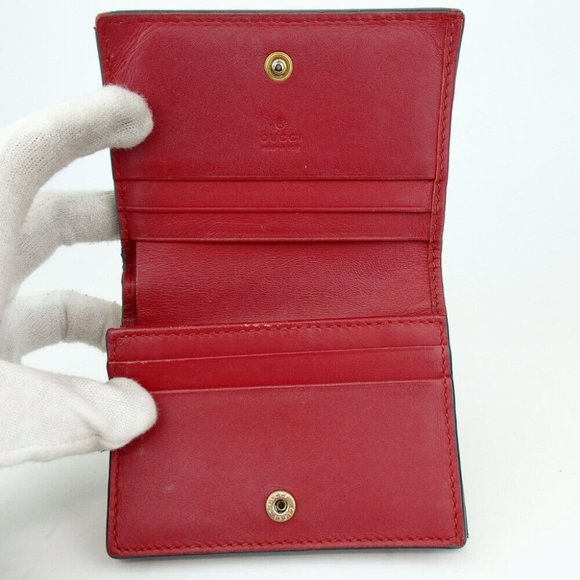 Rare Authentic GUCCI 476072・525040 Queen bee wallet leather/Rhinestone[Used] - Picture 7 of 11